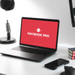Perspective View of a MacBook Pro Mockup