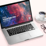 Perspective View of a MacBook Pro Mockup