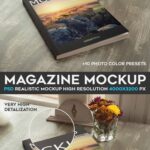 Perspective View of a Magazine Mockup
