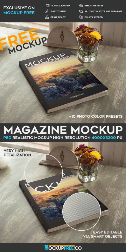 Perspective View of a Magazine Mockup