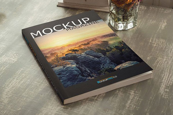 Perspective View of a Magazine Mockup