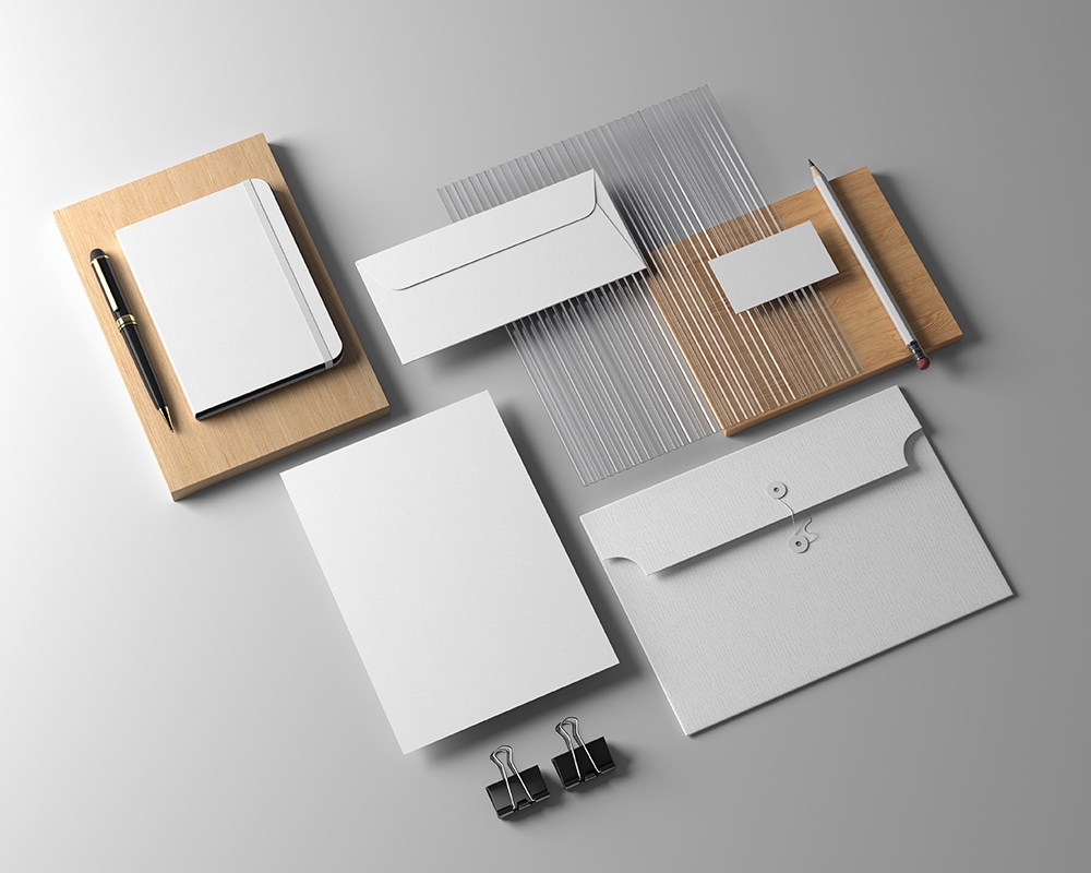 Perspective View of a Modern Stationery Mockup