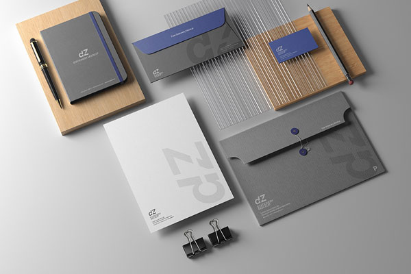Perspective View of a Modern Stationery Mockup