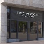 Perspective View of a Modern Storefront Facade Logo Mockup