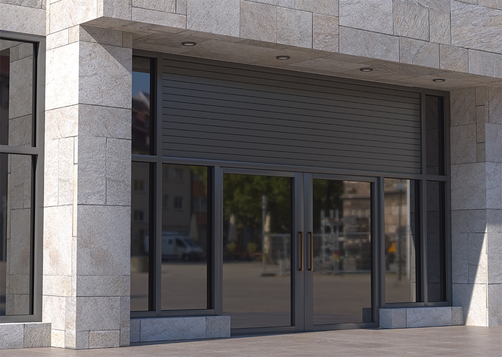 Perspective View of a Modern Storefront Facade Logo Mockup