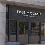 Perspective View of a Modern Storefront Facade Logo Mockup