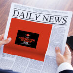 Perspective View of a Newspaper Ad in a Man’s Hands Mockup
