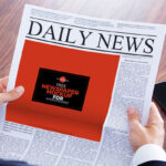 Perspective View of a Newspaper Ad in a Man’s Hands Mockup
