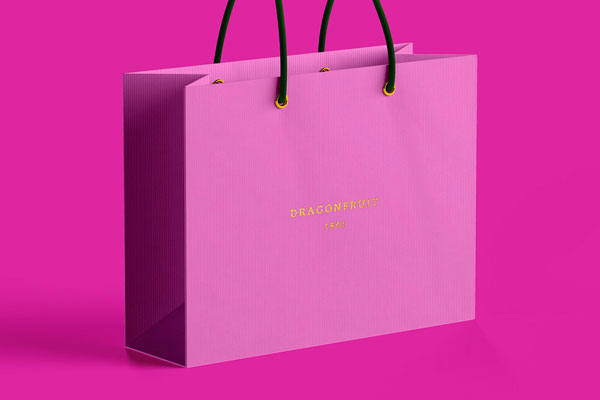 Perspective View of a Paper Bag Mockup