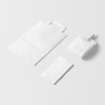 Perspective View of a Paper Bags and Napkin Mockup