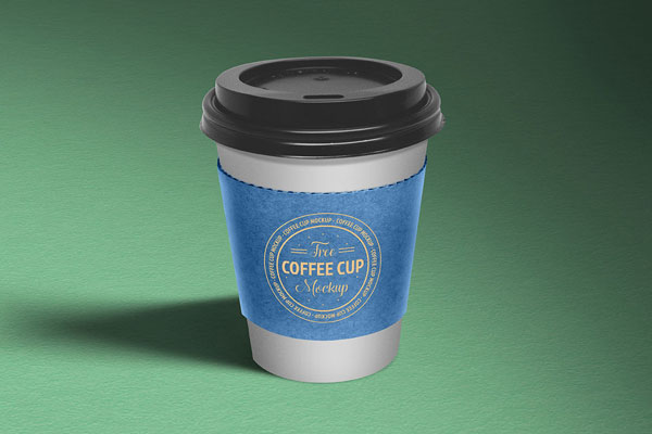 Perspective View of a Paper Coffee Cup Mockup