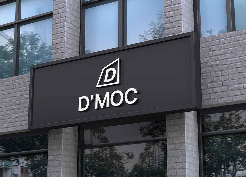 Perspective View of a Realistic Shop Signage Mockup