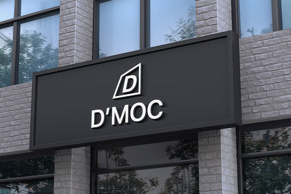 Perspective View of a Realistic Shop Signage Mockup