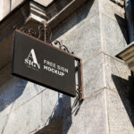 Perspective View of a Rectangle Shop Sign Mockup