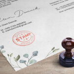 Perspective View of a Round Stamp Imprint Mockup