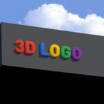 Perspective View of a Shop Facade 3D Logo Mockup