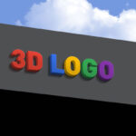 Perspective View of a Shop Facade 3D Logo Mockup