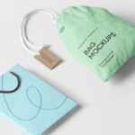Perspective View of a Shopping and Canvas Bag Mockup