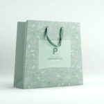 Perspective View of a Single Paper Shopping Bag Mockup