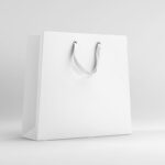 Perspective View of a Single Paper Shopping Bag Mockup