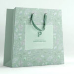 Perspective View of a Single Paper Shopping Bag Mockup