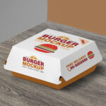 Perspective View of a Square Burger Packaging Mockup