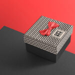 Perspective View of a Square Gift Box Mockup