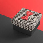 Perspective View of a Square Gift Box Mockup