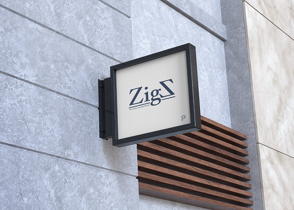Perspective View of a Square Signboard Mockup