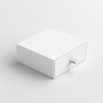 Perspective View of a Square Slide Box Mockup