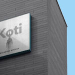 Perspective View of a Square Wall-mounted Billboard Mockup