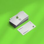 Perspective View of a Stack of Business Cards Mockup
