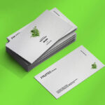 Perspective View of a Stack of Business Cards Mockup