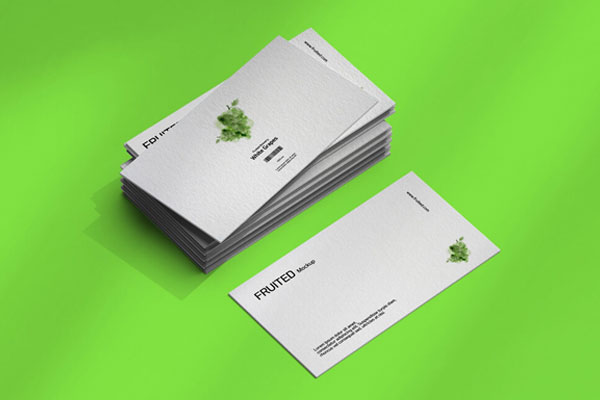 Perspective View of a Stack of Business Cards Mockup