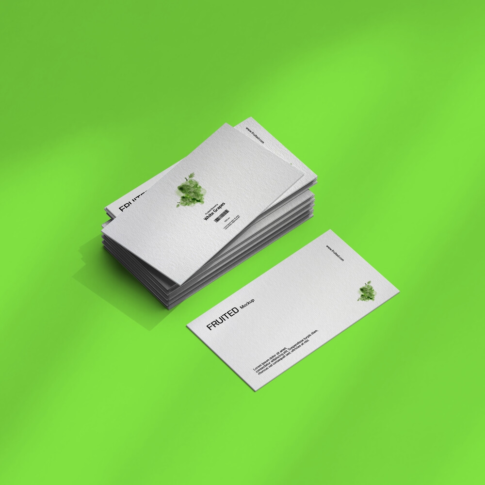 Perspective View of a Stack of Business Cards Mockup