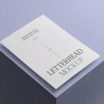 Perspective View of A4 Letterhead Mockup