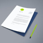 Perspective View of A4 Paper next to a Pencil Mockup