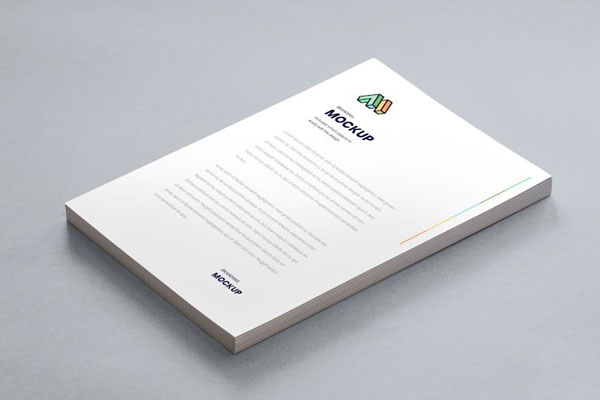 Perspective View of A4 Paper Stack Mockup