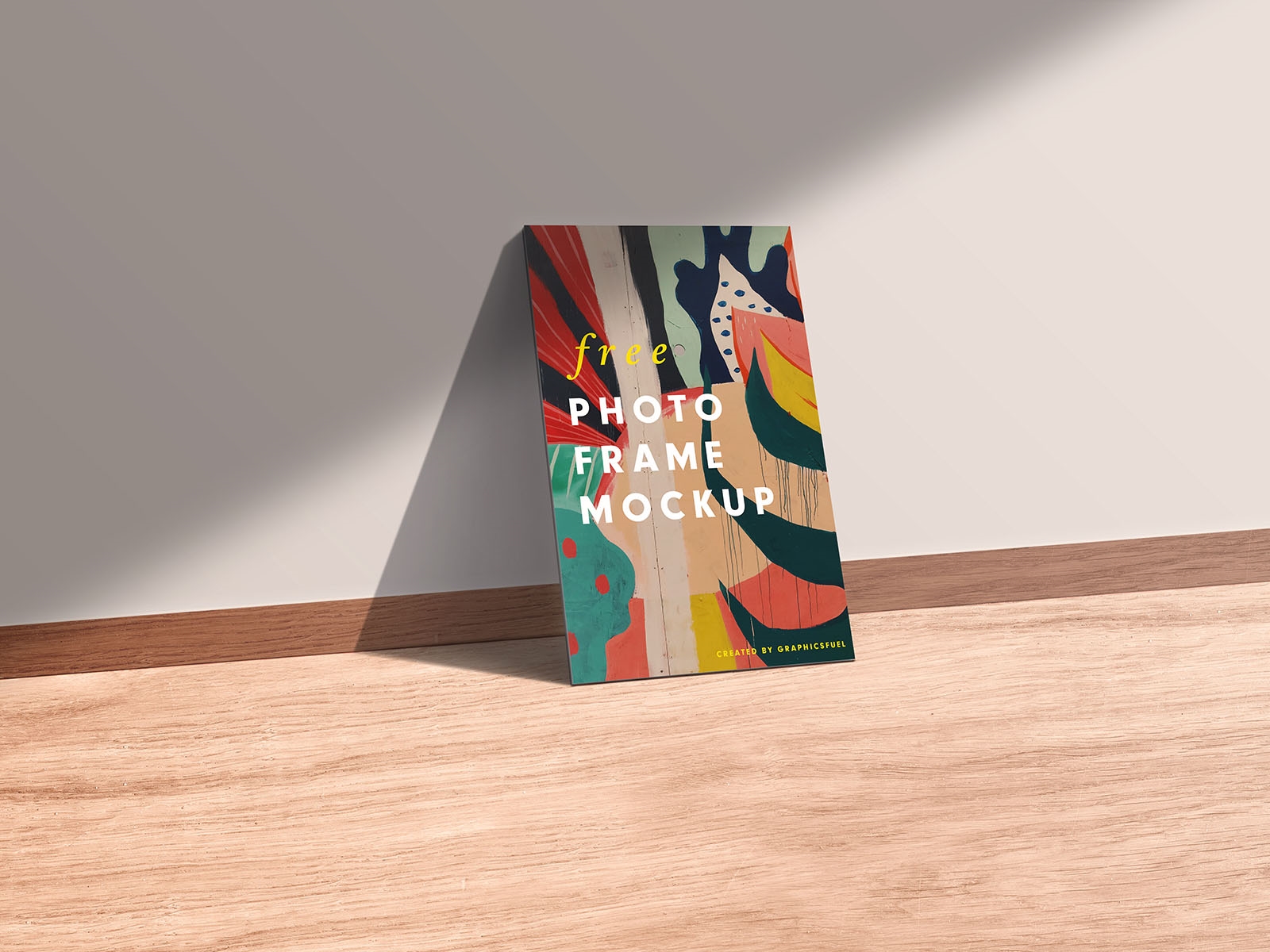 Perspective View of an Interior Photo Frame Mockup FREE PSD