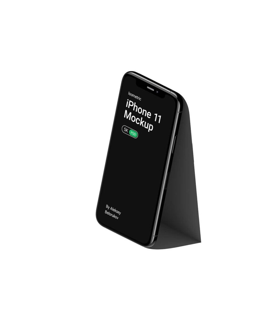 Perspective View of an iPhone 11 Pro Screen Mockup
