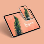 Perspective View of an iPhone 12 and an iPad Pro Mockup