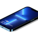 Perspective View of an iPhone 13 Pro Mockup