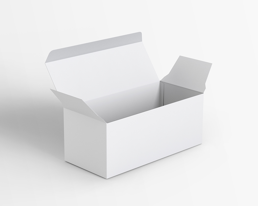 Perspective View of an Open Tuck Top Box Mockup