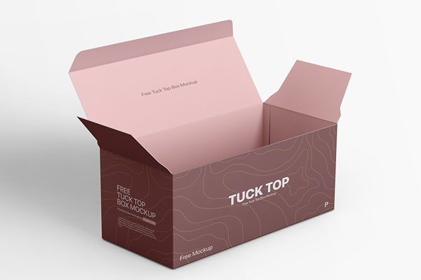 Perspective View of an Open Tuck Top Box Mockup