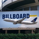 Perspective View of an Outdoor Airport Billboard Mockup