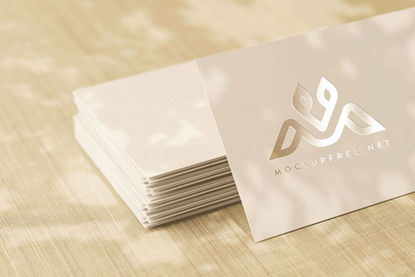 Perspective View of Animated Logo Mockup on a Stack of Cards