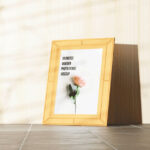 Perspective View of Animated Wooden Photo Frame Mockup
