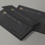Perspective View of Back, Front and Flap of Two Envelops Mockup