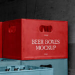 Perspective View of Beer Boxes Mockup