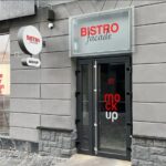 Perspective View of Bistro Facade Mockup